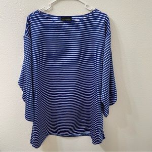 Investments striped blouse blue size XL